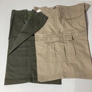 New Lot 2 Rothco‎ Ultra Force BDU Cargo Shorts Khaki, Army Green 3XL Waist 47-51